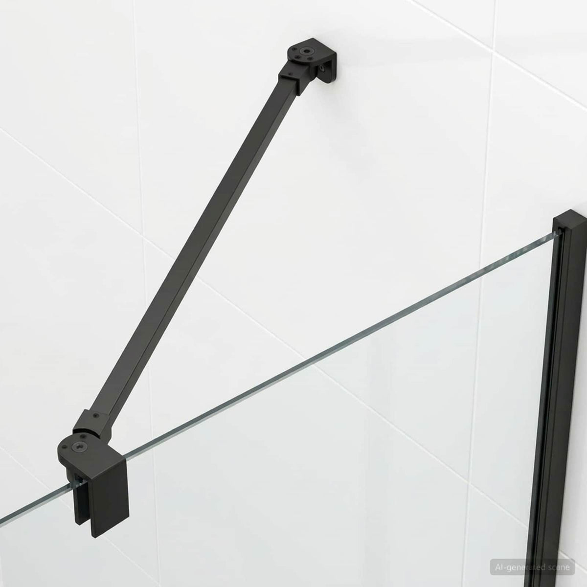 Dušo sienelės laikiklis 57,5 cm 68/ mm stiklui Juoda