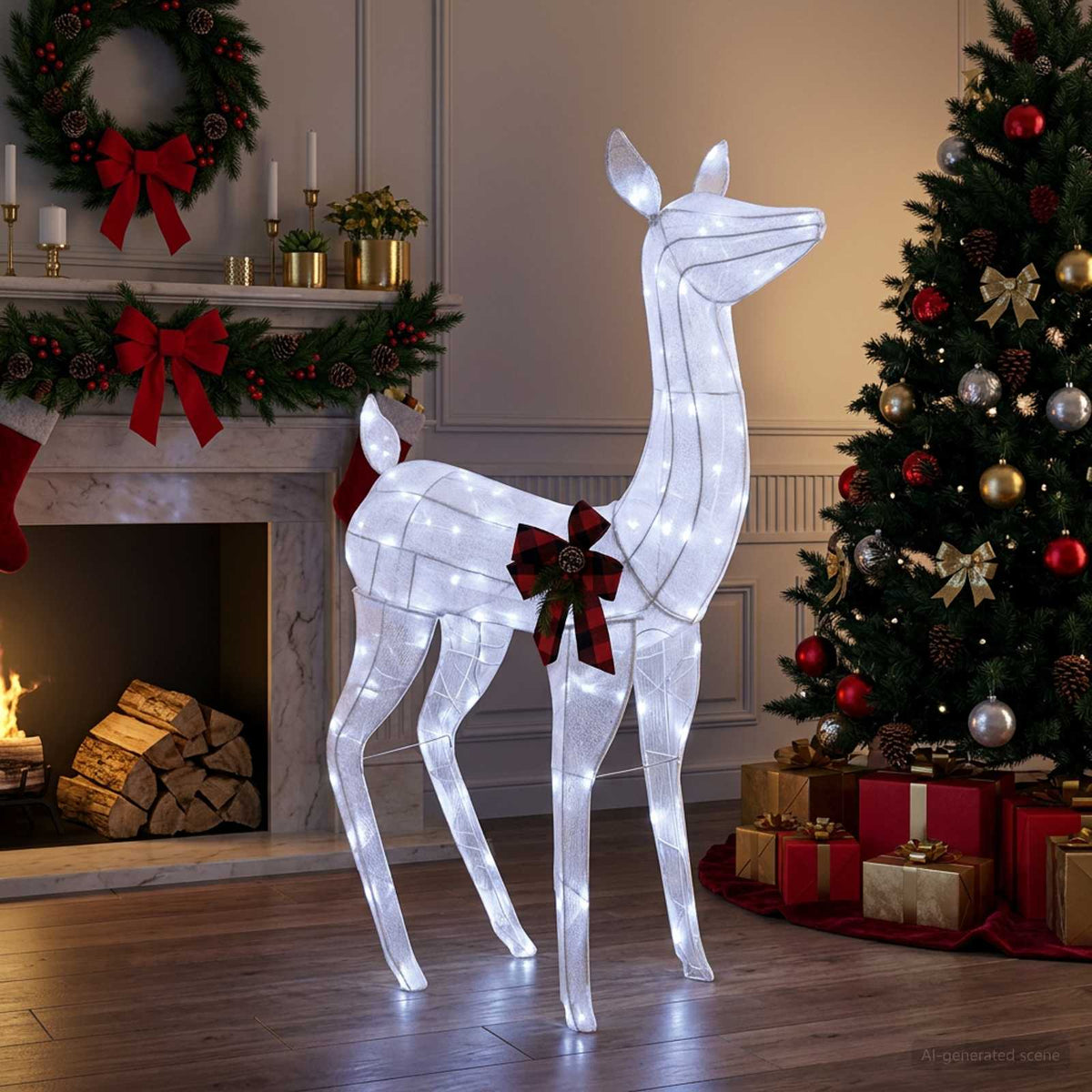 3D Kalėdų elnias LOVIISA 200 LED Šalta balta 96 x 40 x 140 cm
