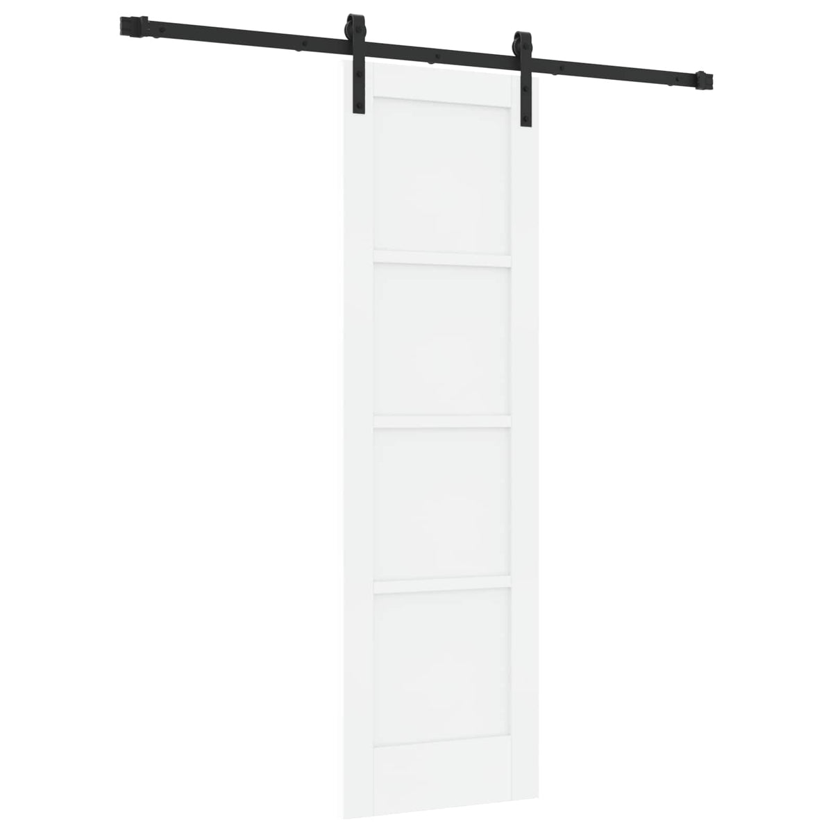 Slankios durys 61 x 198,5 cm Apdirbta mediena Balta ir juoda