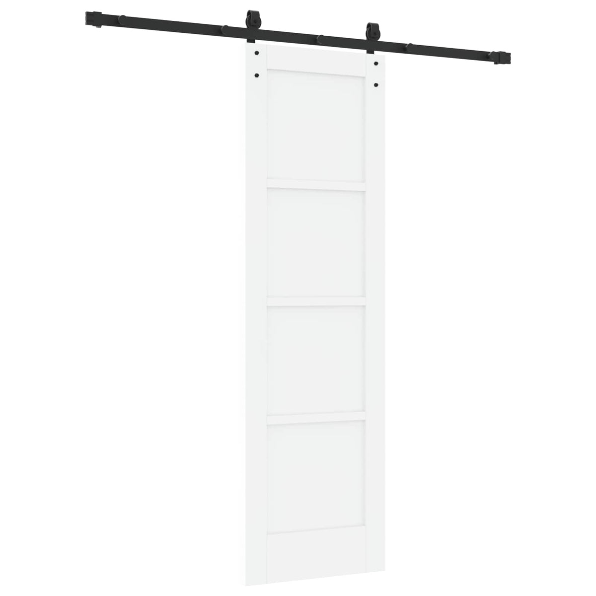 Slankios durys 61 x 198,5 cm Apdirbta mediena Balta ir juoda