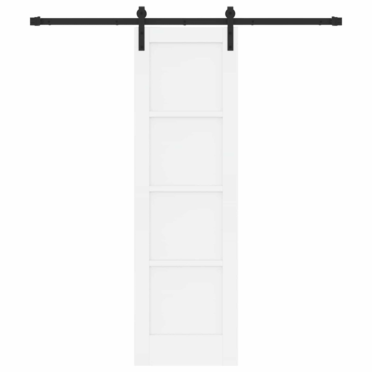 Slankios durys 61 x 198,5 cm Apdirbta mediena Balta ir juoda