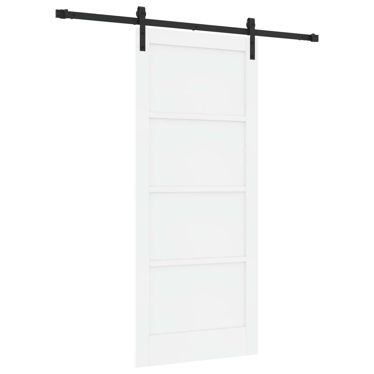 Slankios durys 86 x 198,5 cm Apdirbta mediena Balta ir juoda