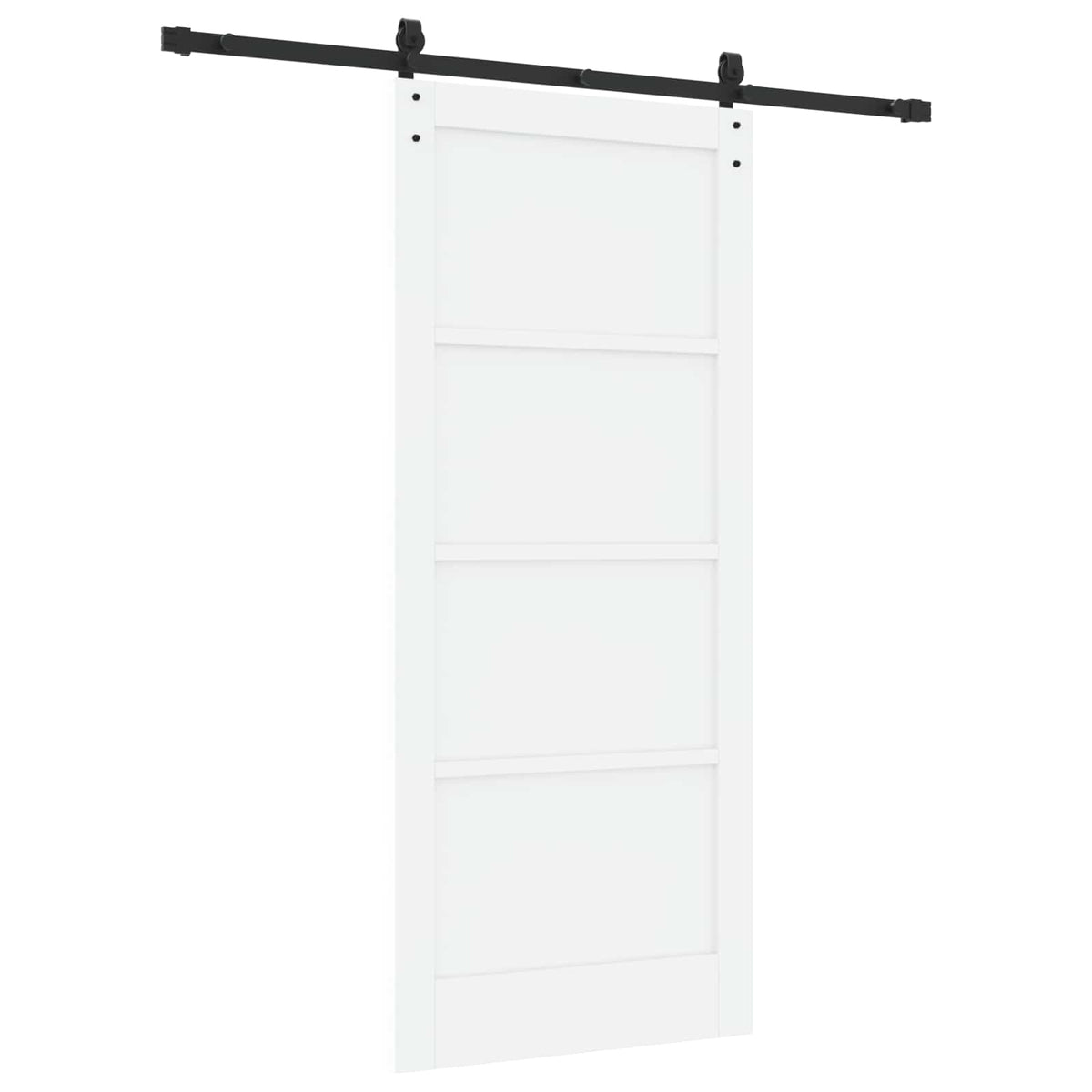 Slankios durys 86 x 198,5 cm Apdirbta mediena Balta ir juoda