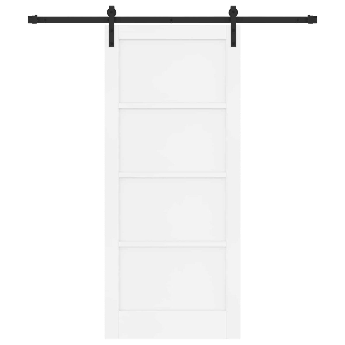 Slankios durys 86 x 198,5 cm Apdirbta mediena Balta ir juoda