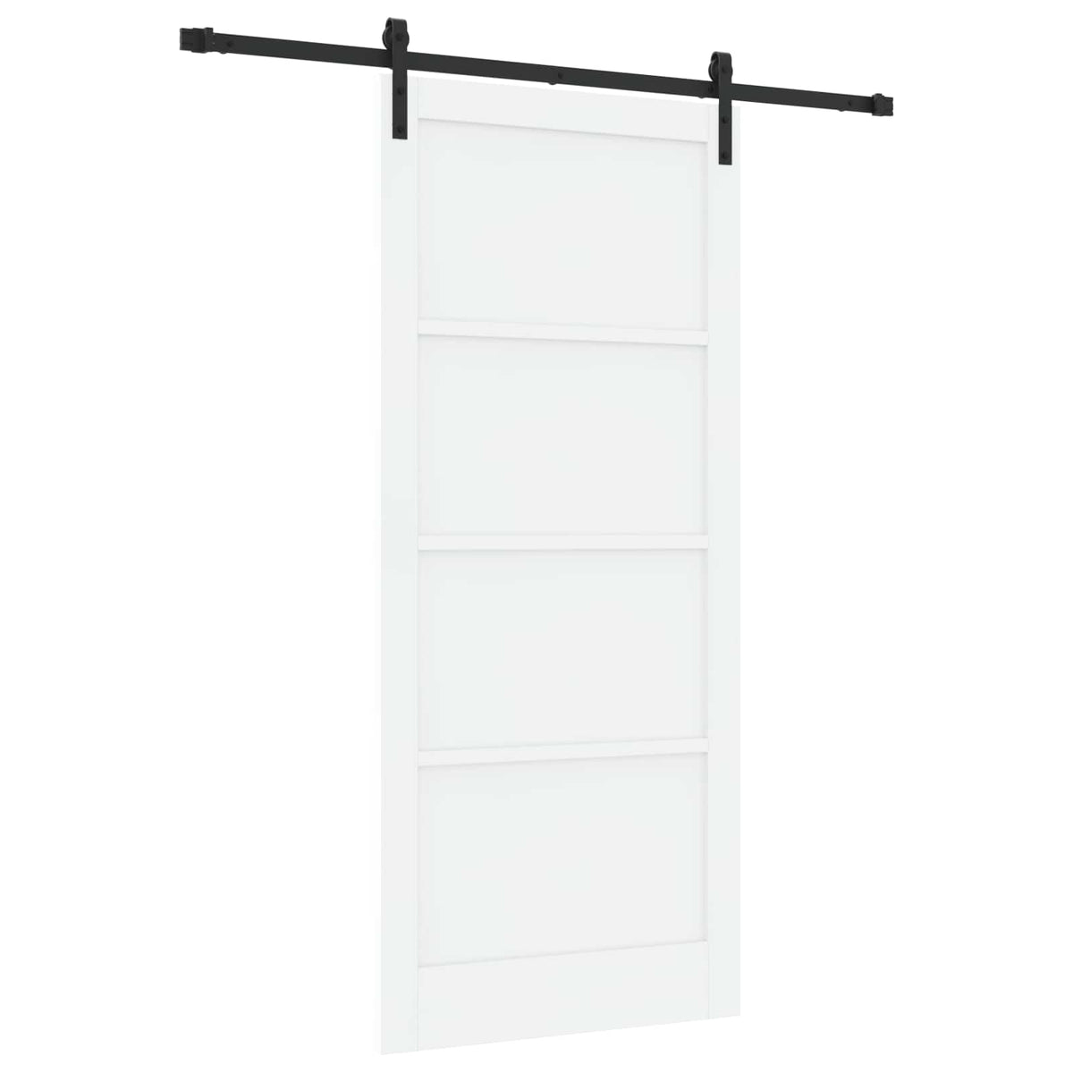 Slankios durys 93 x 211 cm Apdirbta mediena Balta ir juoda