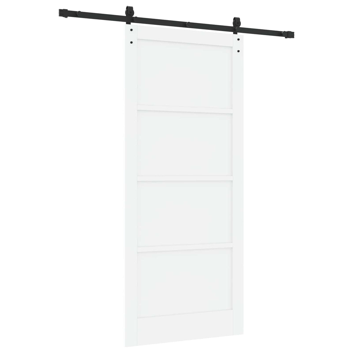 Slankios durys 93 x 211 cm Apdirbta mediena Balta ir juoda