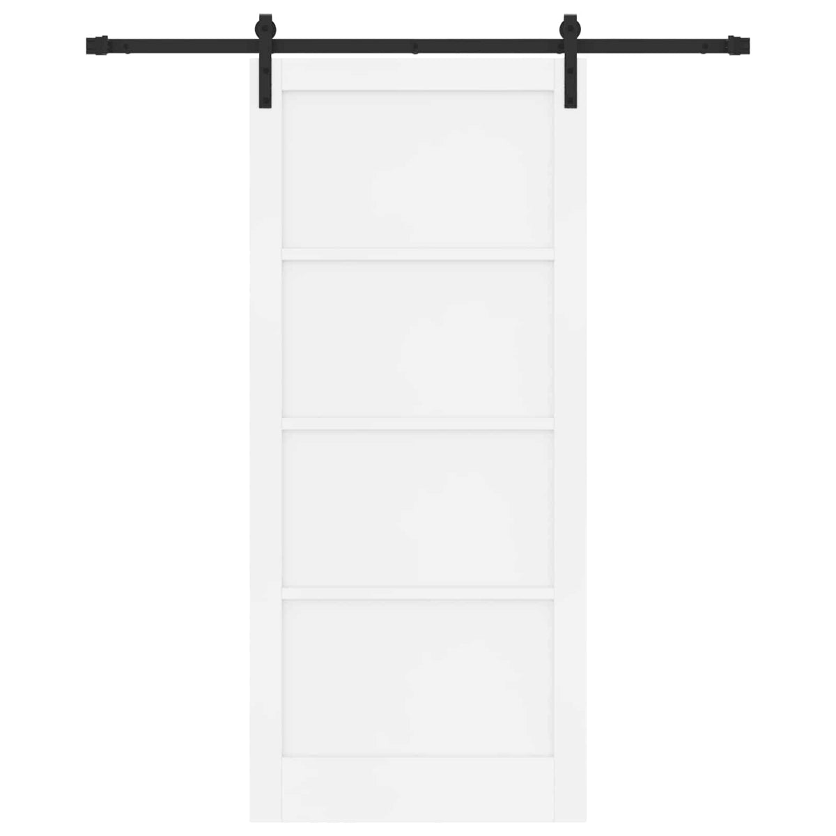 Slankios durys 93 x 211 cm Apdirbta mediena Balta ir juoda