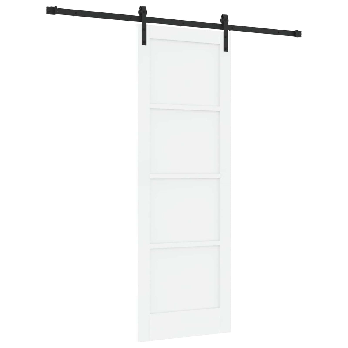 Slankios durys 73,5 x 211 cm Apdirbta mediena Balta ir juoda
