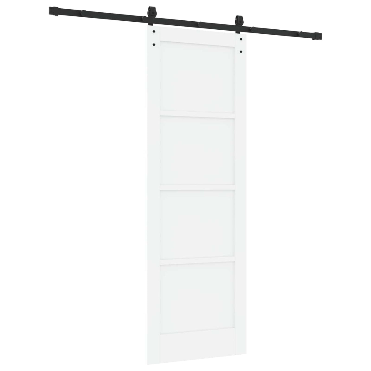 Slankios durys 73,5 x 211 cm Apdirbta mediena Balta ir juoda