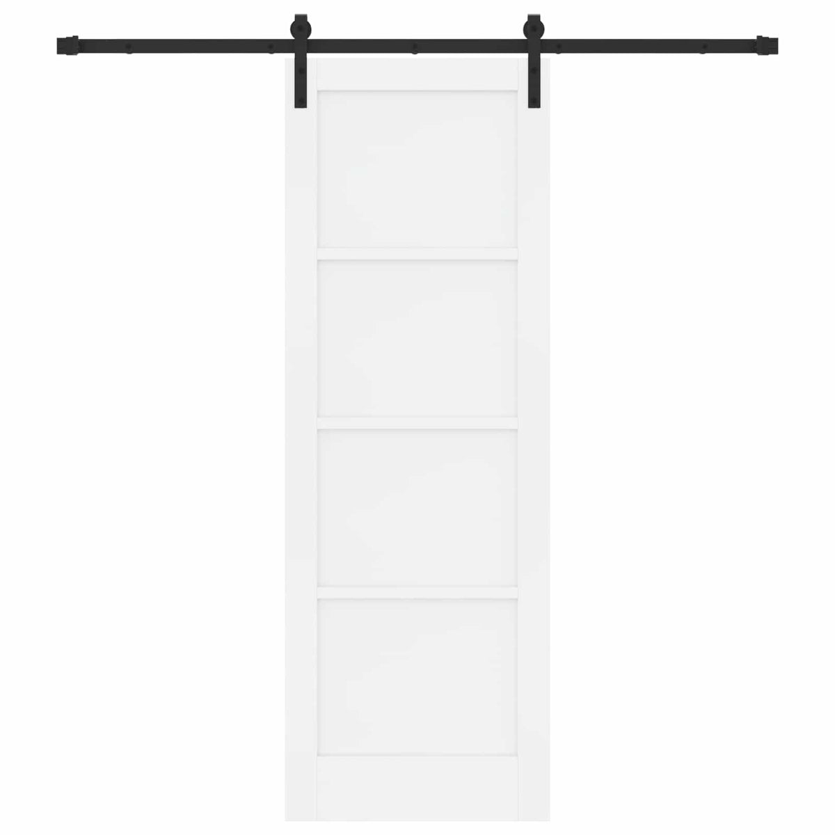 Slankios durys 73,5 x 211 cm Apdirbta mediena Balta ir juoda