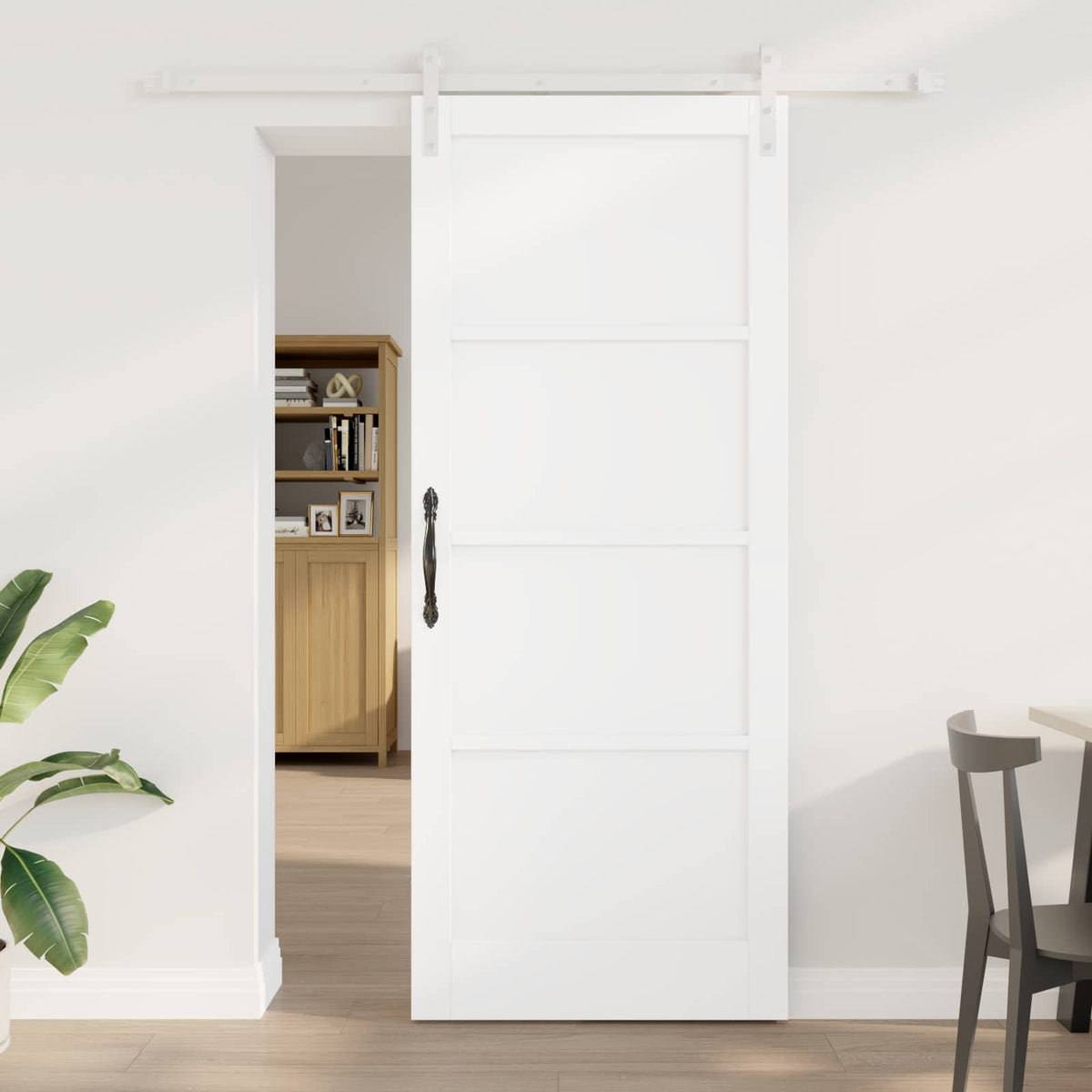 Slankios durys 86 x 211 cm Apdirbta mediena Balta