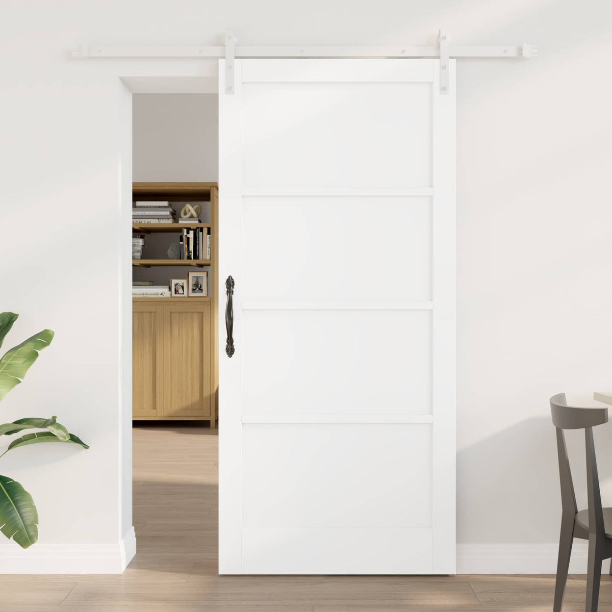 Slankios durys 93 x 202 cm Apdirbta mediena Balta