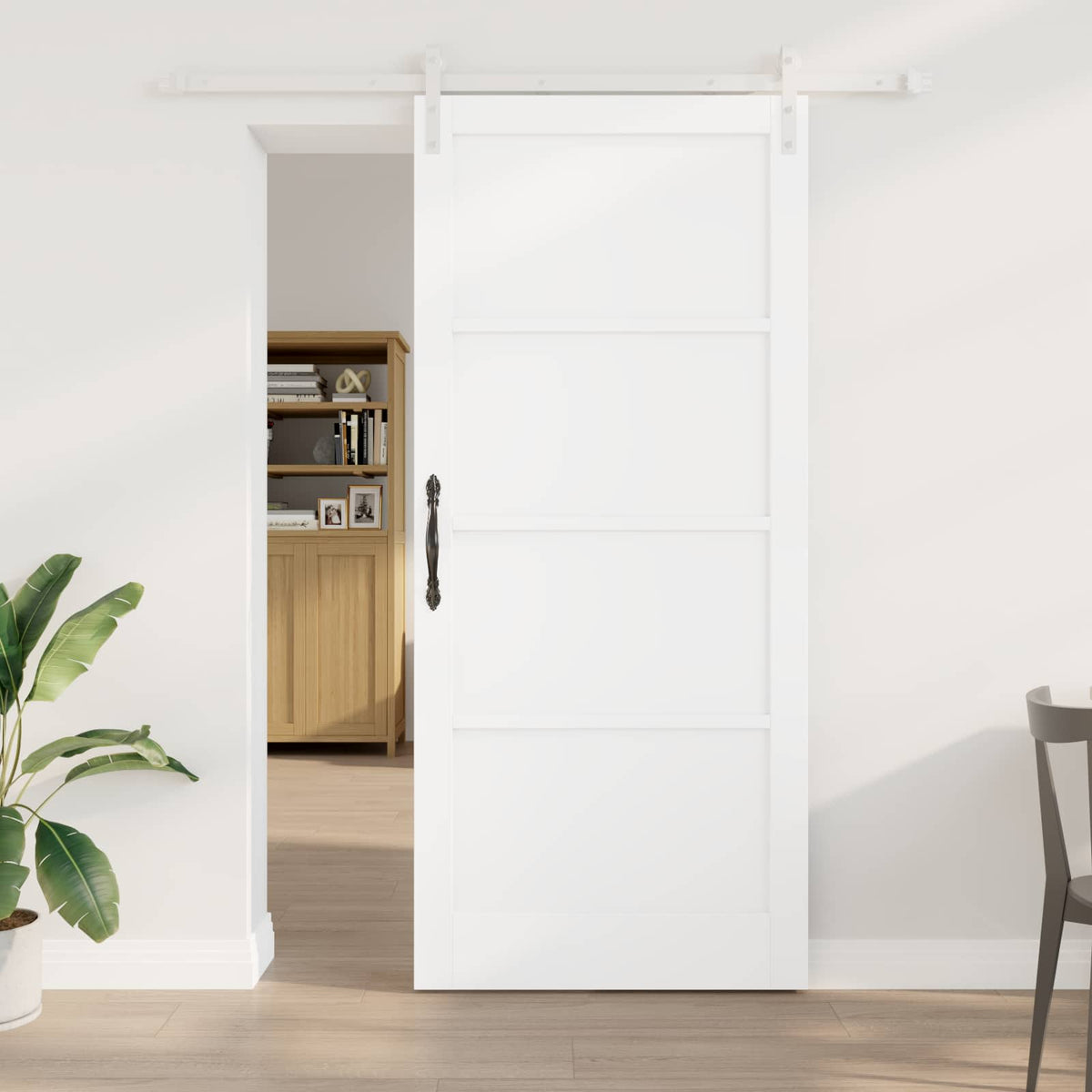 Slankios durys 93 x 211 cm Apdirbta mediena Balta