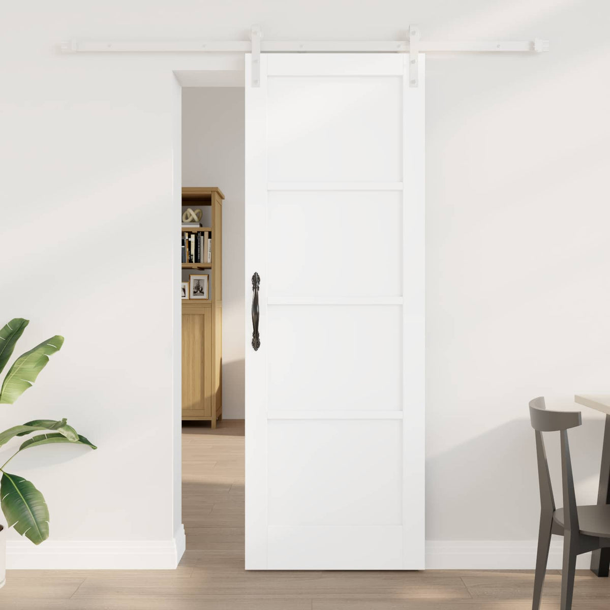 Slankios durys 73,5 x 211 cm Apdirbta mediena Balta