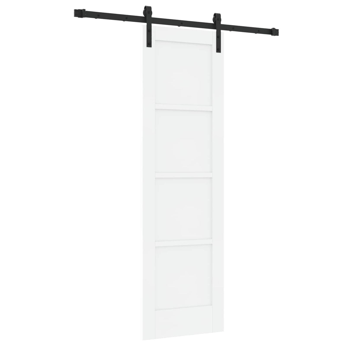 Slankios durys 61 x 198,5 cm Apdirbta mediena Balta ir juoda
