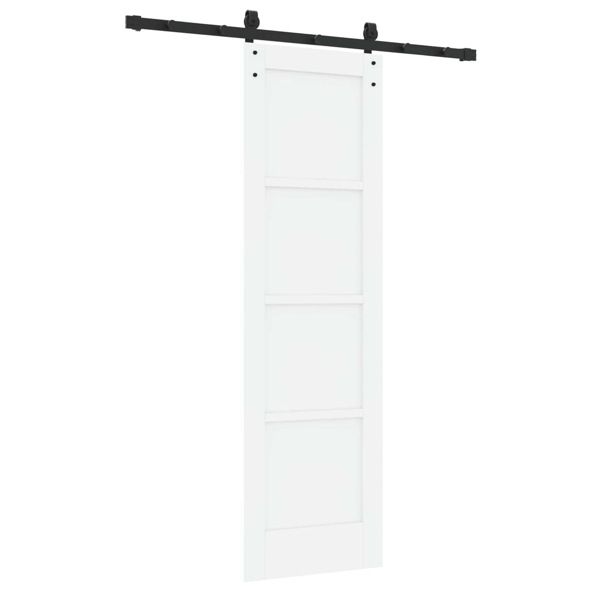 Slankios durys 61 x 198,5 cm Apdirbta mediena Balta ir juoda