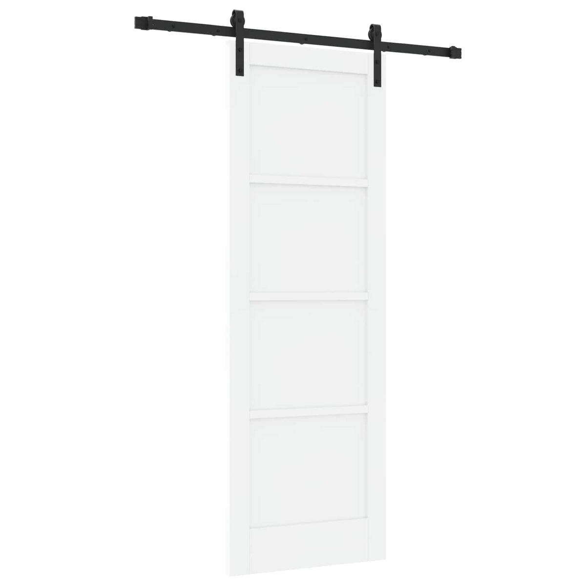 Slankios durys 73,5 x 211 cm Apdirbta mediena Balta ir juoda