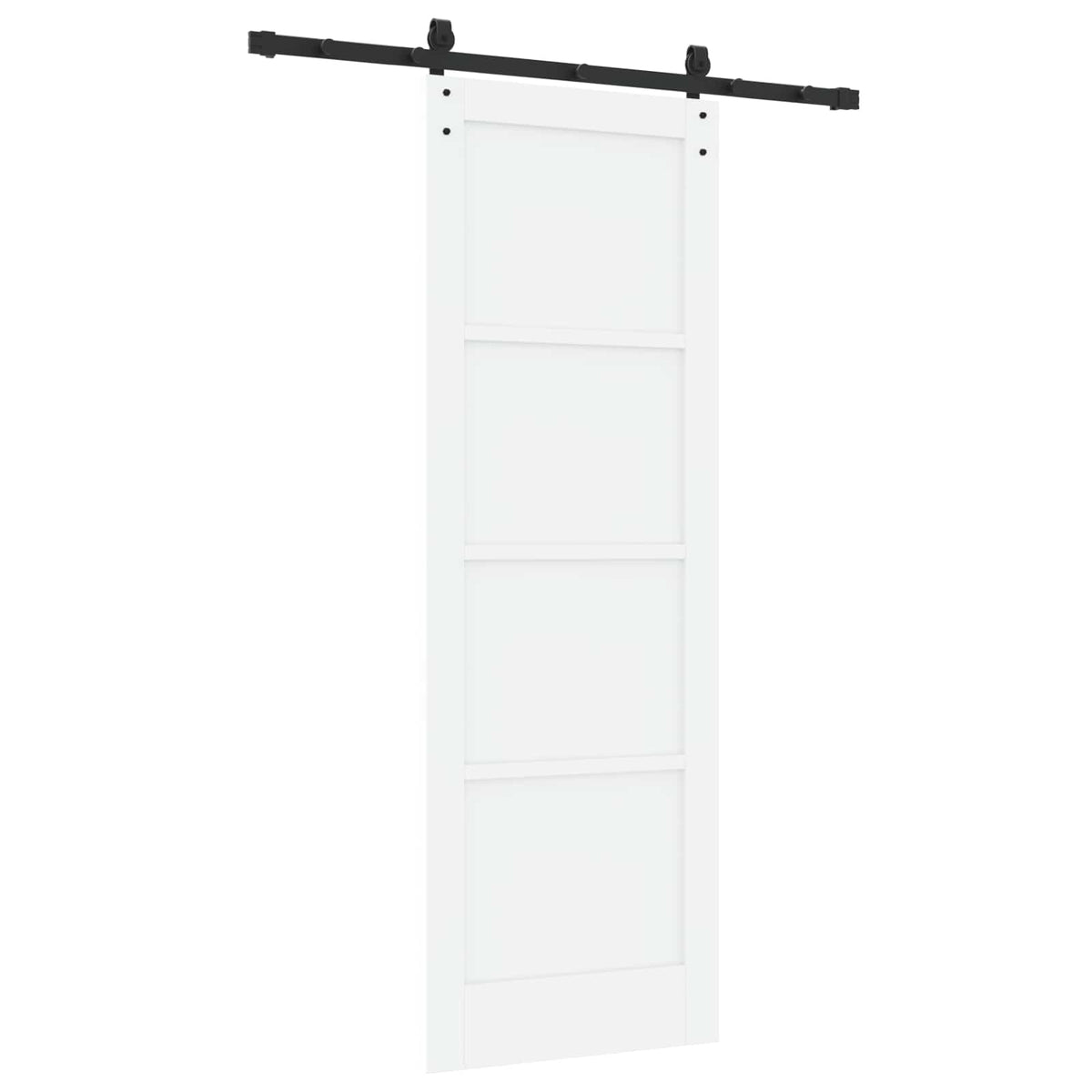 Slankios durys 73,5 x 211 cm Apdirbta mediena Balta ir juoda