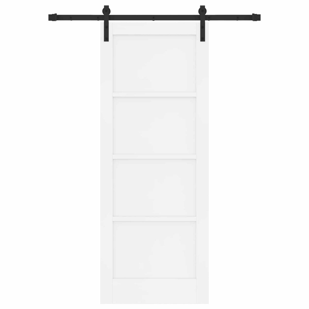 Slankios durys 78 x 202 cm Apdirbta mediena Balta ir juoda