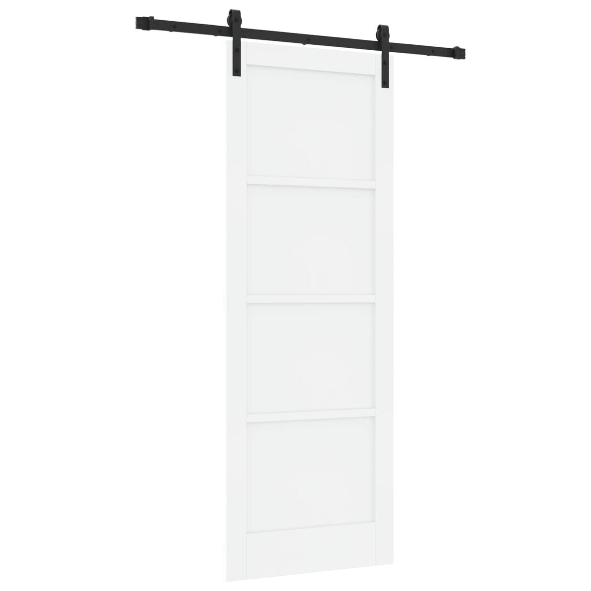 Slankios durys 78 x 211 cm Apdirbta mediena Balta ir juoda