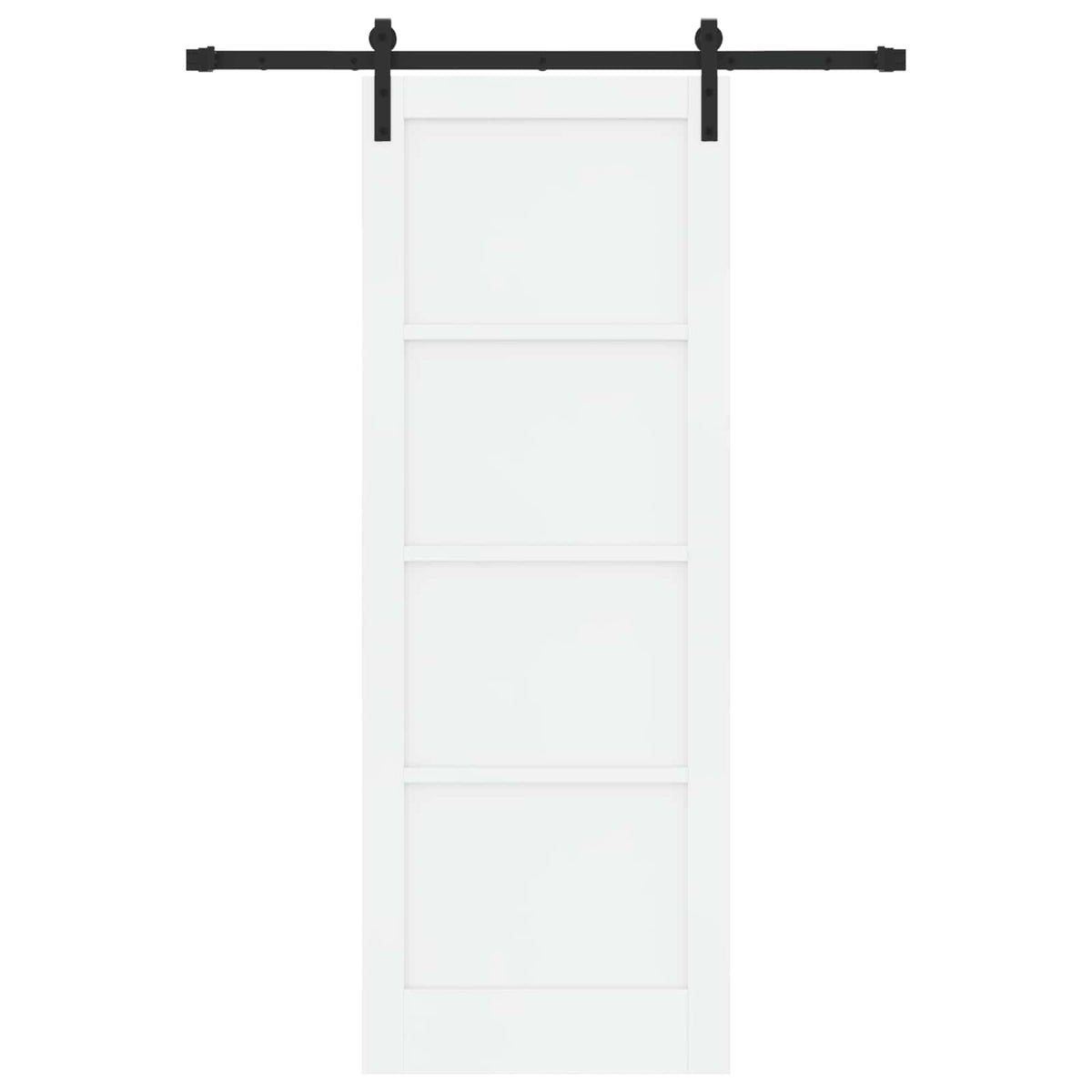 Slankios durys 78 x 211 cm Apdirbta mediena Balta ir juoda