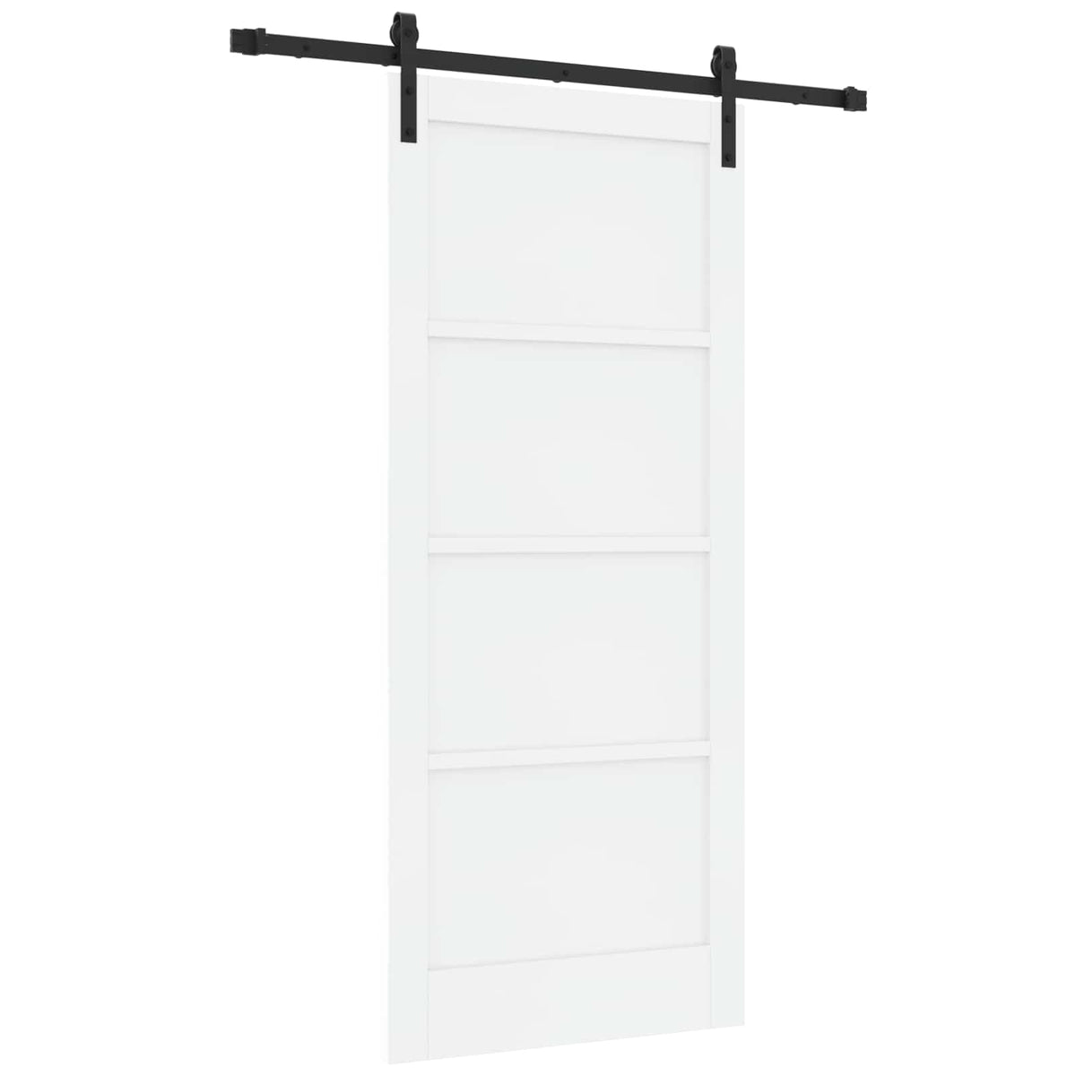Slankios durys 86 x 198,5 cm Apdirbta mediena Balta ir juoda