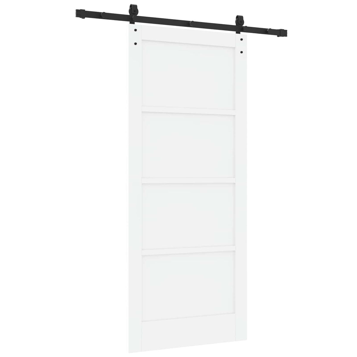 Slankios durys 86 x 198,5 cm Apdirbta mediena Balta ir juoda