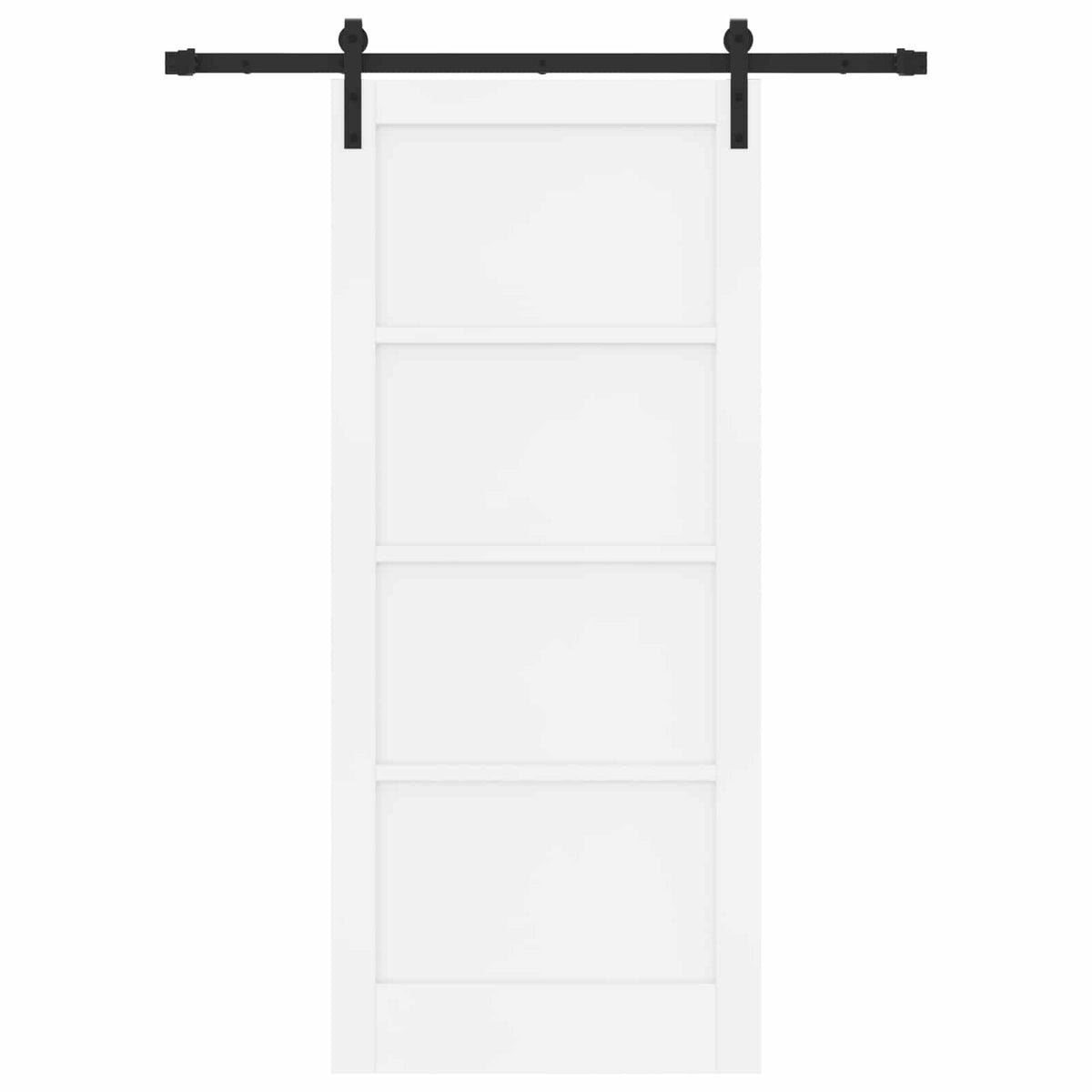 Slankios durys 86 x 198,5 cm Apdirbta mediena Balta ir juoda