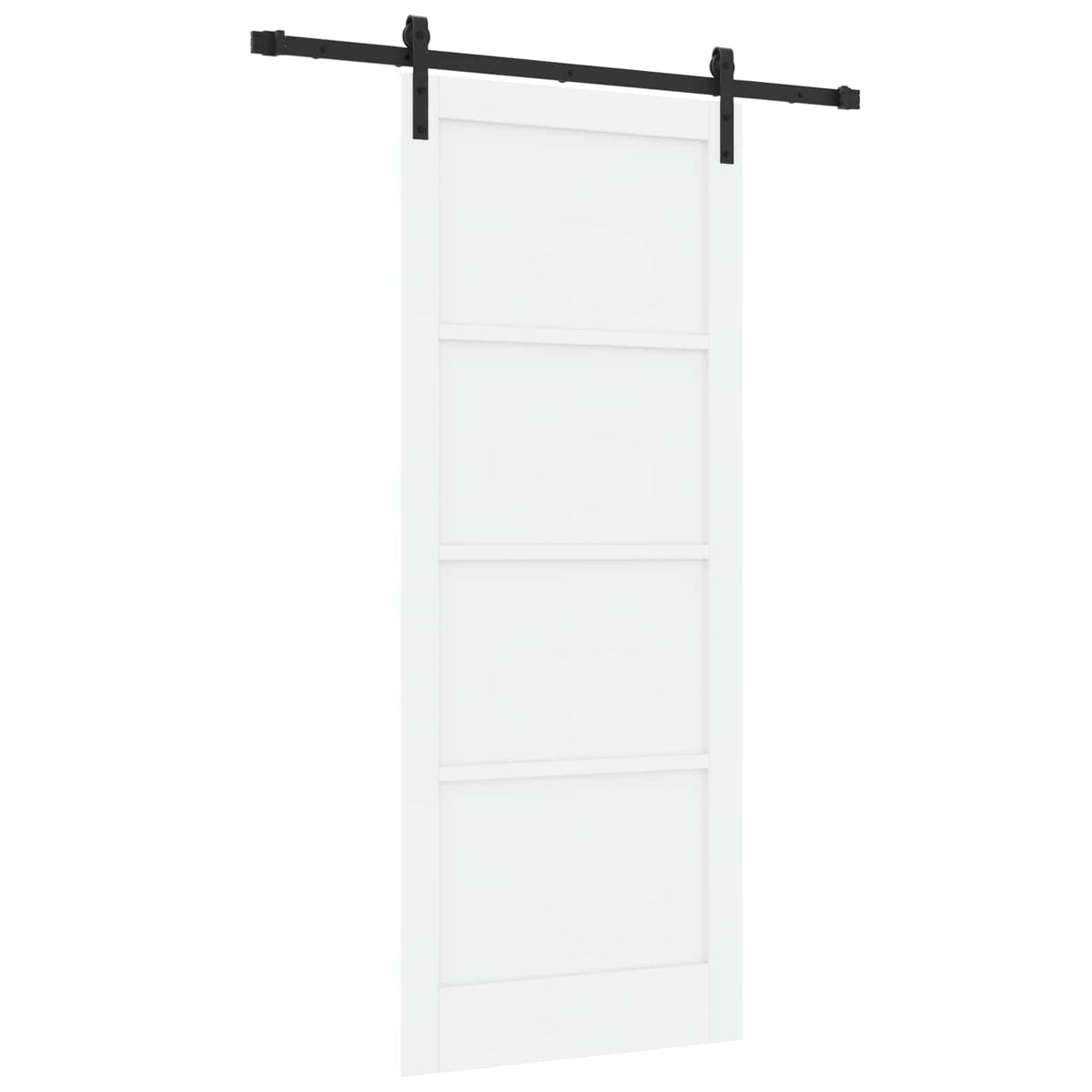 Slankios durys 86 x 211 cm Apdirbta mediena Balta ir juoda