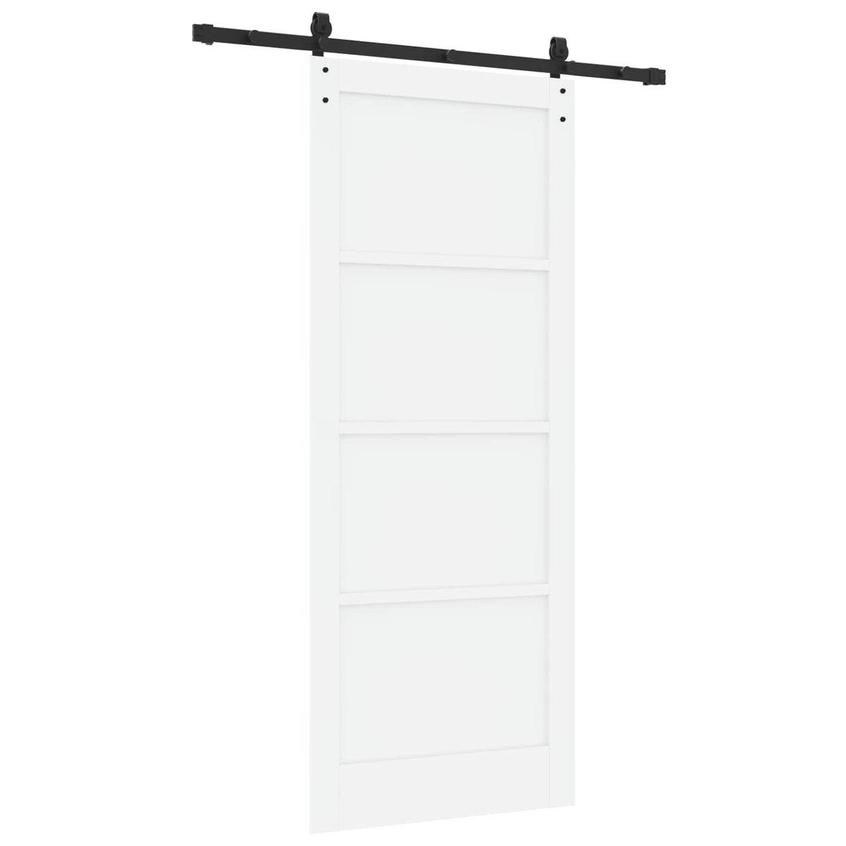 Slankios durys 86 x 211 cm Apdirbta mediena Balta ir juoda