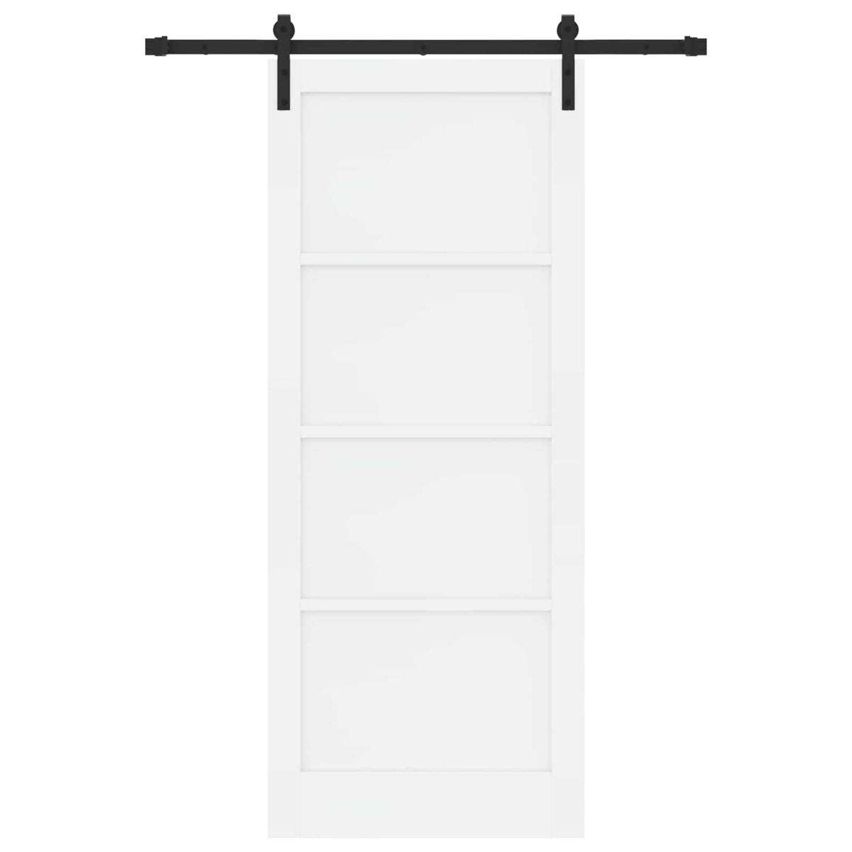 Slankios durys 86 x 211 cm Apdirbta mediena Balta ir juoda