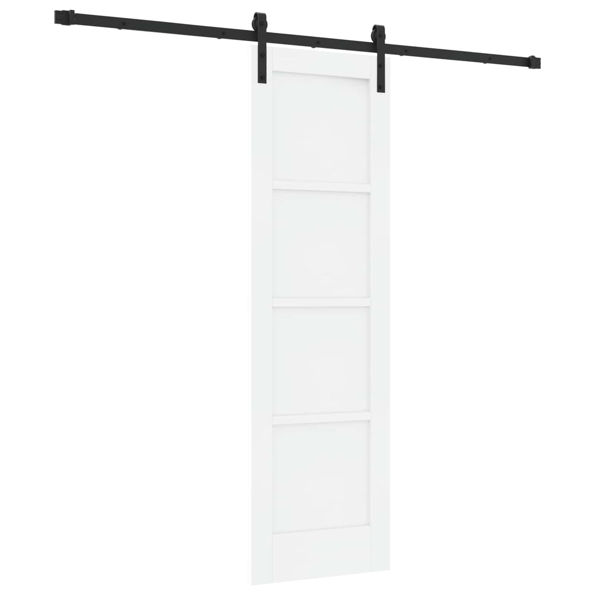 Slankios durys 61 x 198,5 cm Apdirbta mediena Balta ir juoda
