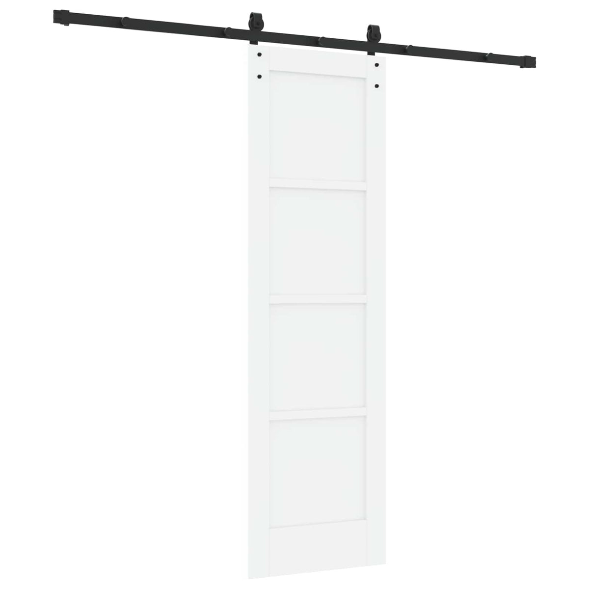 Slankios durys 61 x 198,5 cm Apdirbta mediena Balta ir juoda