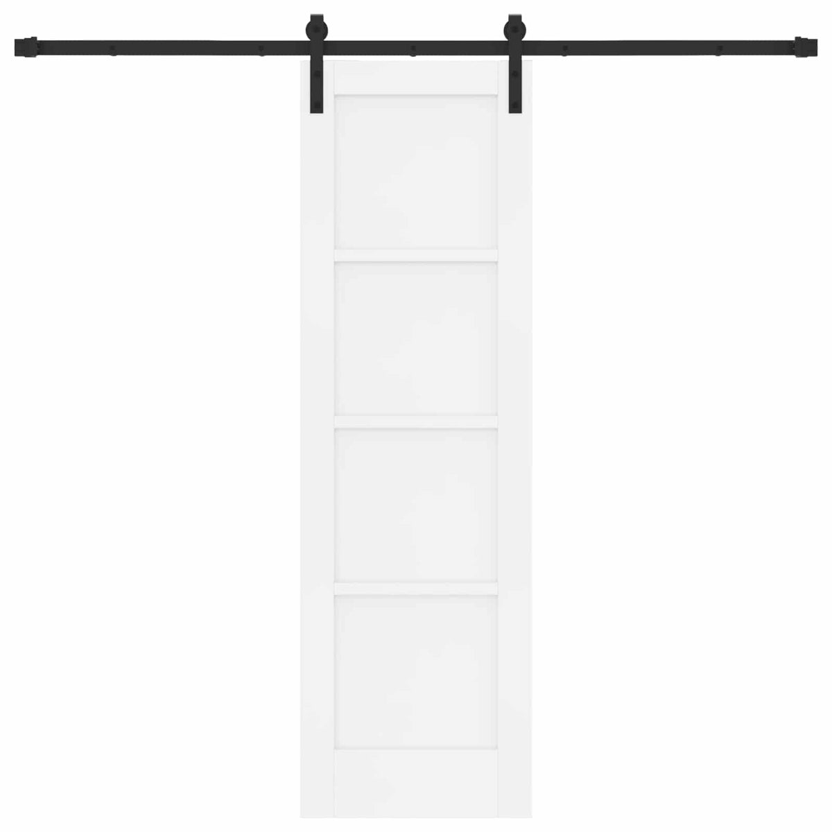 Slankios durys 61 x 198,5 cm Apdirbta mediena Balta ir juoda