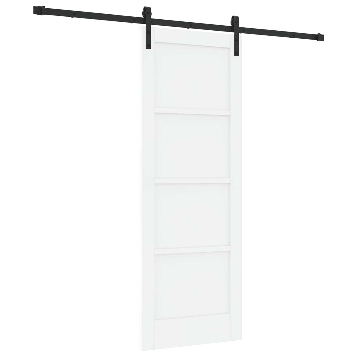 Slankios durys 73,5 x 198,5 cm Apdirbta mediena Balta ir juoda