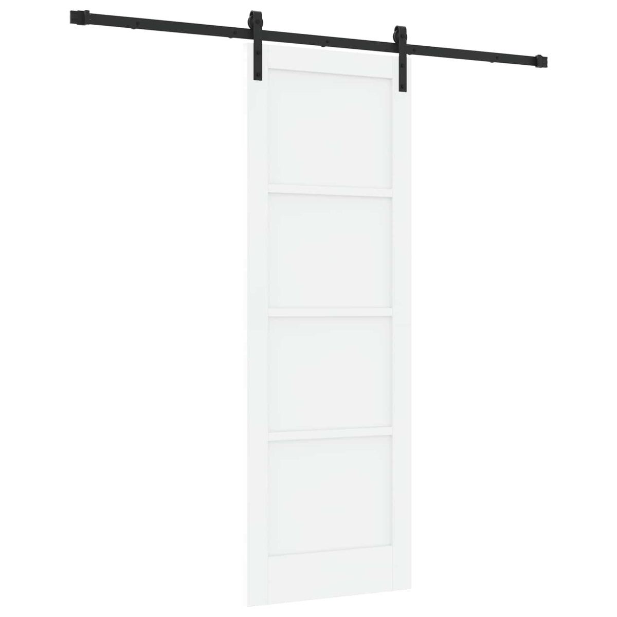 Slankios durys 73,5 x 211 cm Apdirbta mediena Balta ir juoda