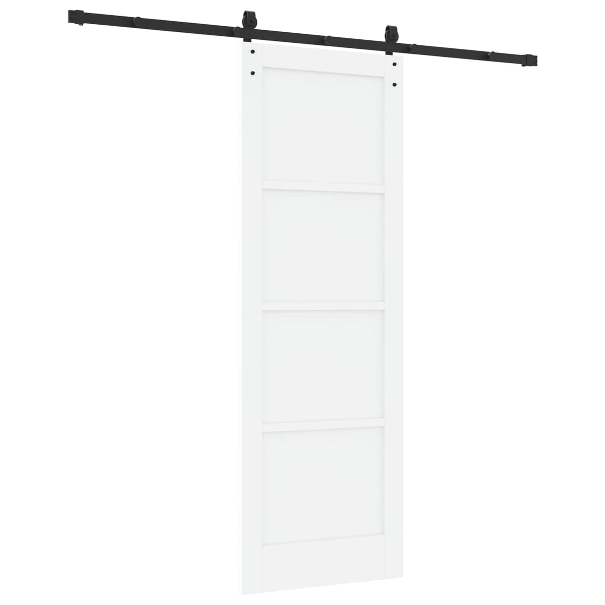 Slankios durys 73,5 x 211 cm Apdirbta mediena Balta ir juoda