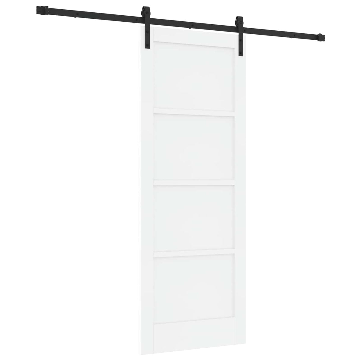 Slankios durys 78 x 202 cm Apdirbta mediena Balta ir juoda