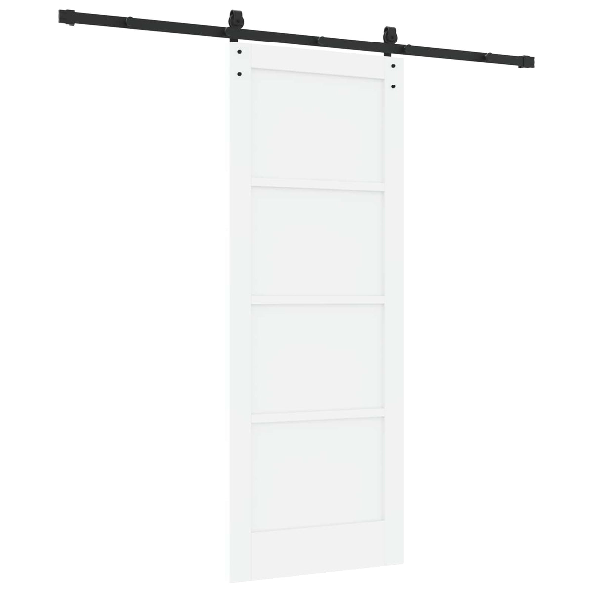 Slankios durys 78 x 202 cm Apdirbta mediena Balta ir juoda