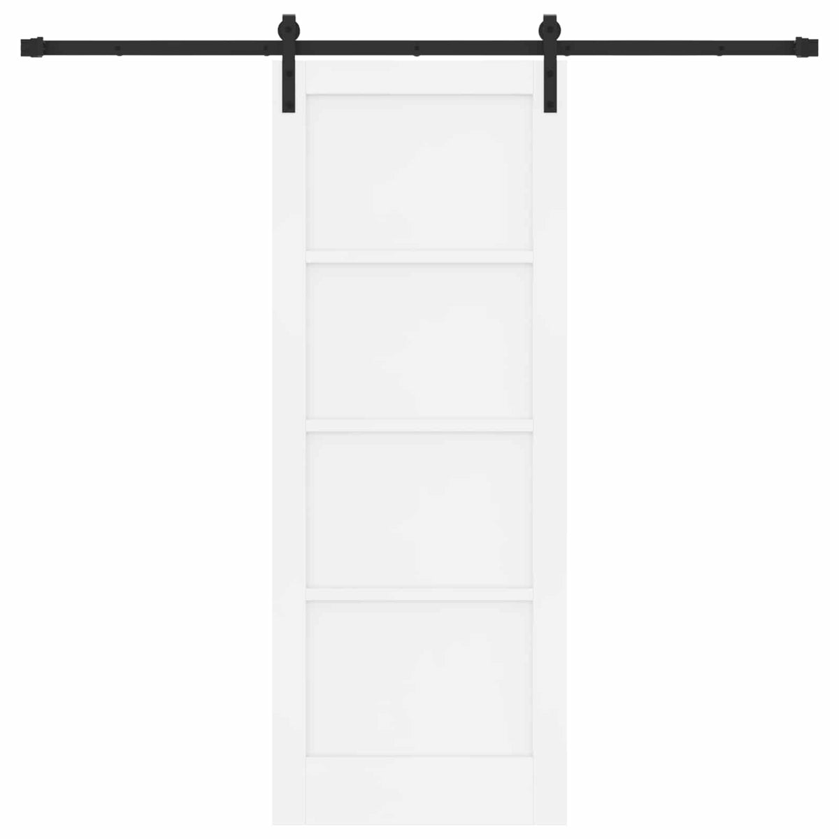 Slankios durys 78 x 202 cm Apdirbta mediena Balta ir juoda