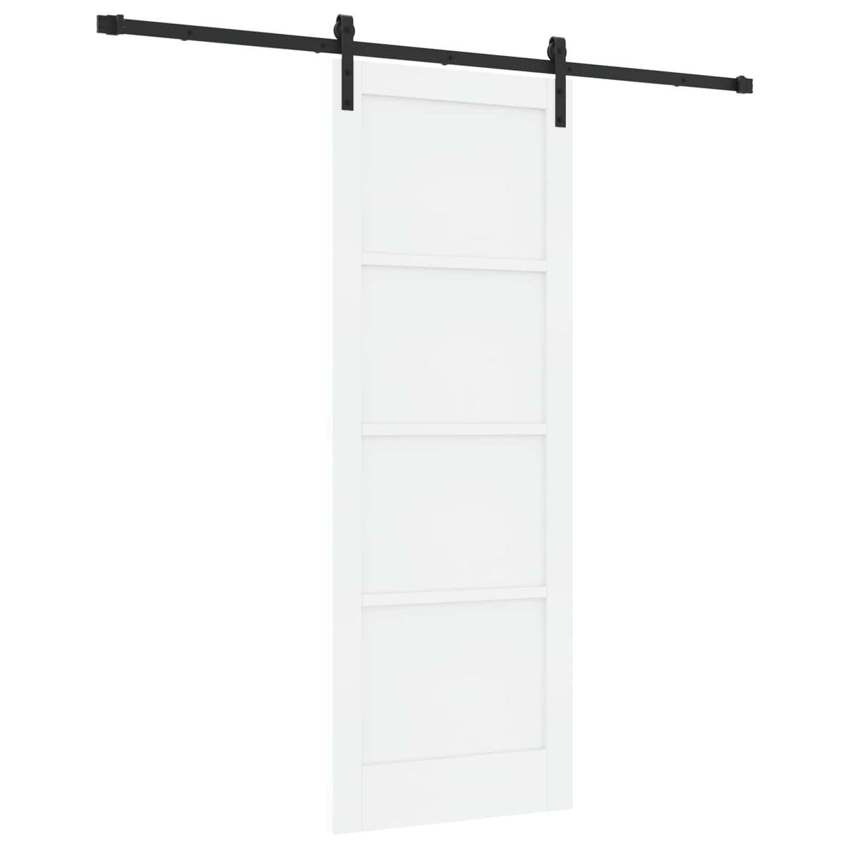Slankios durys 78 x 211 cm Apdirbta mediena Balta ir juoda
