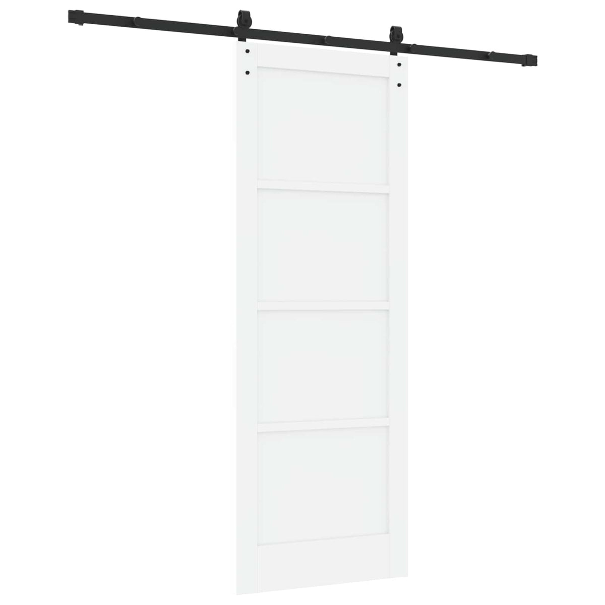 Slankios durys 78 x 211 cm Apdirbta mediena Balta ir juoda