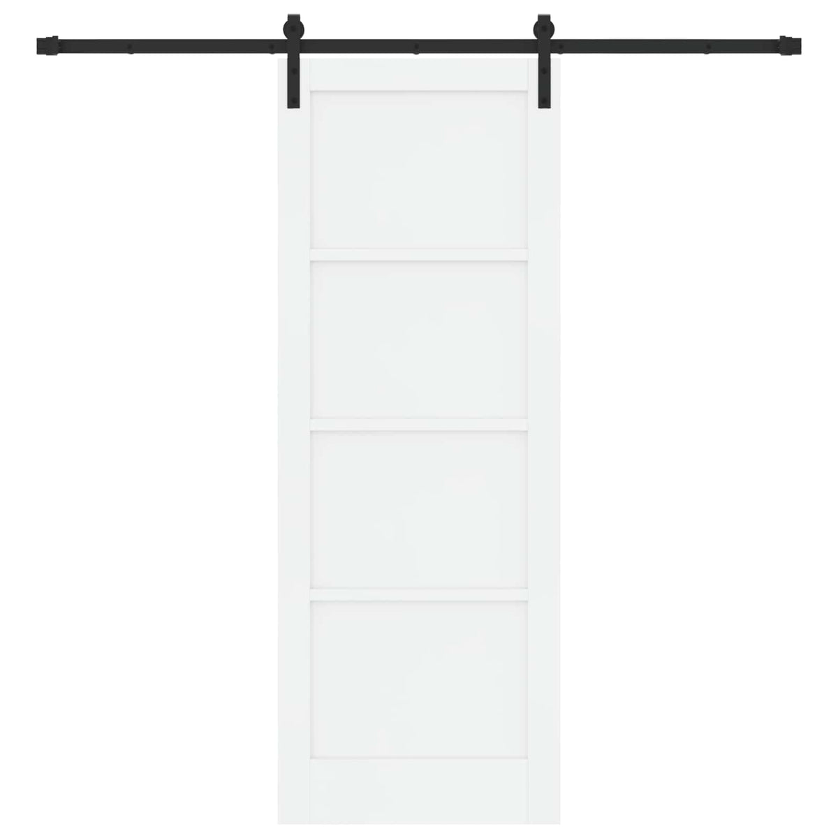 Slankios durys 78 x 211 cm Apdirbta mediena Balta ir juoda