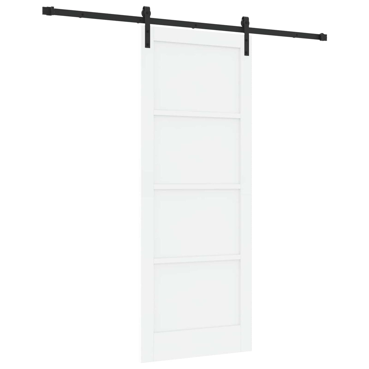 Slankios durys 83 x 211 cm Apdirbta mediena Balta ir juoda