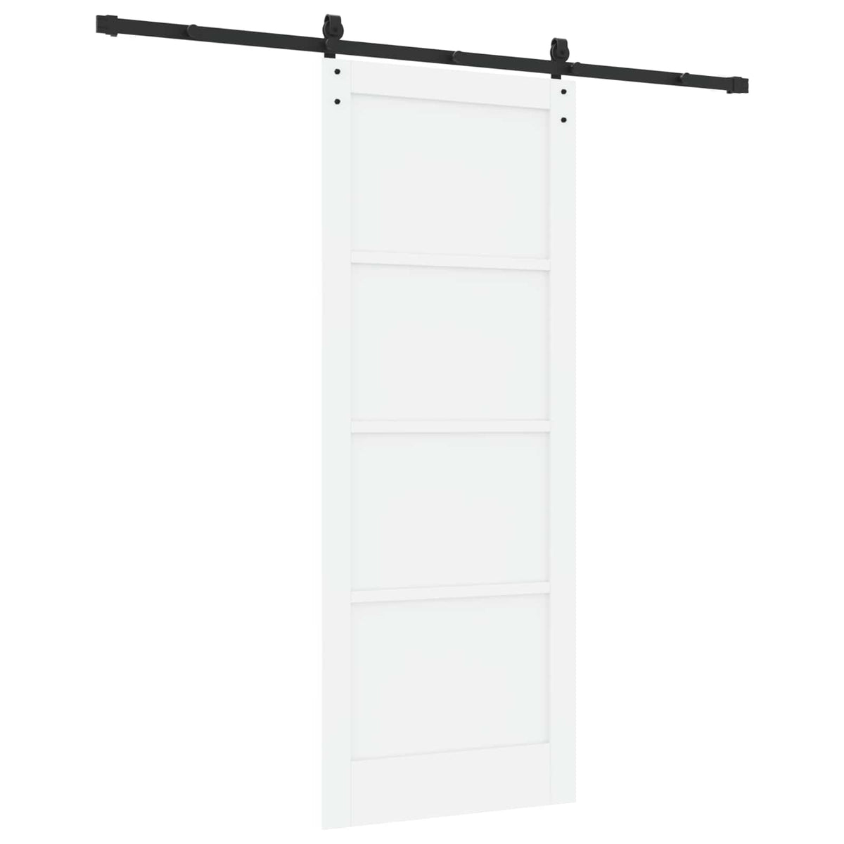 Slankios durys 83 x 211 cm Apdirbta mediena Balta ir juoda