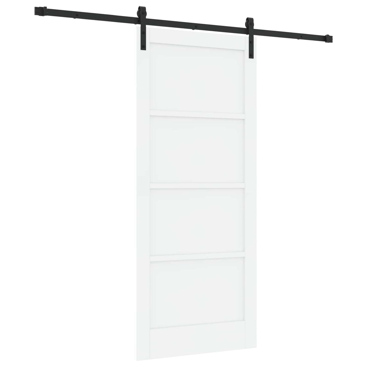 Slankios durys 86 x 198,5 cm Apdirbta mediena Balta ir juoda