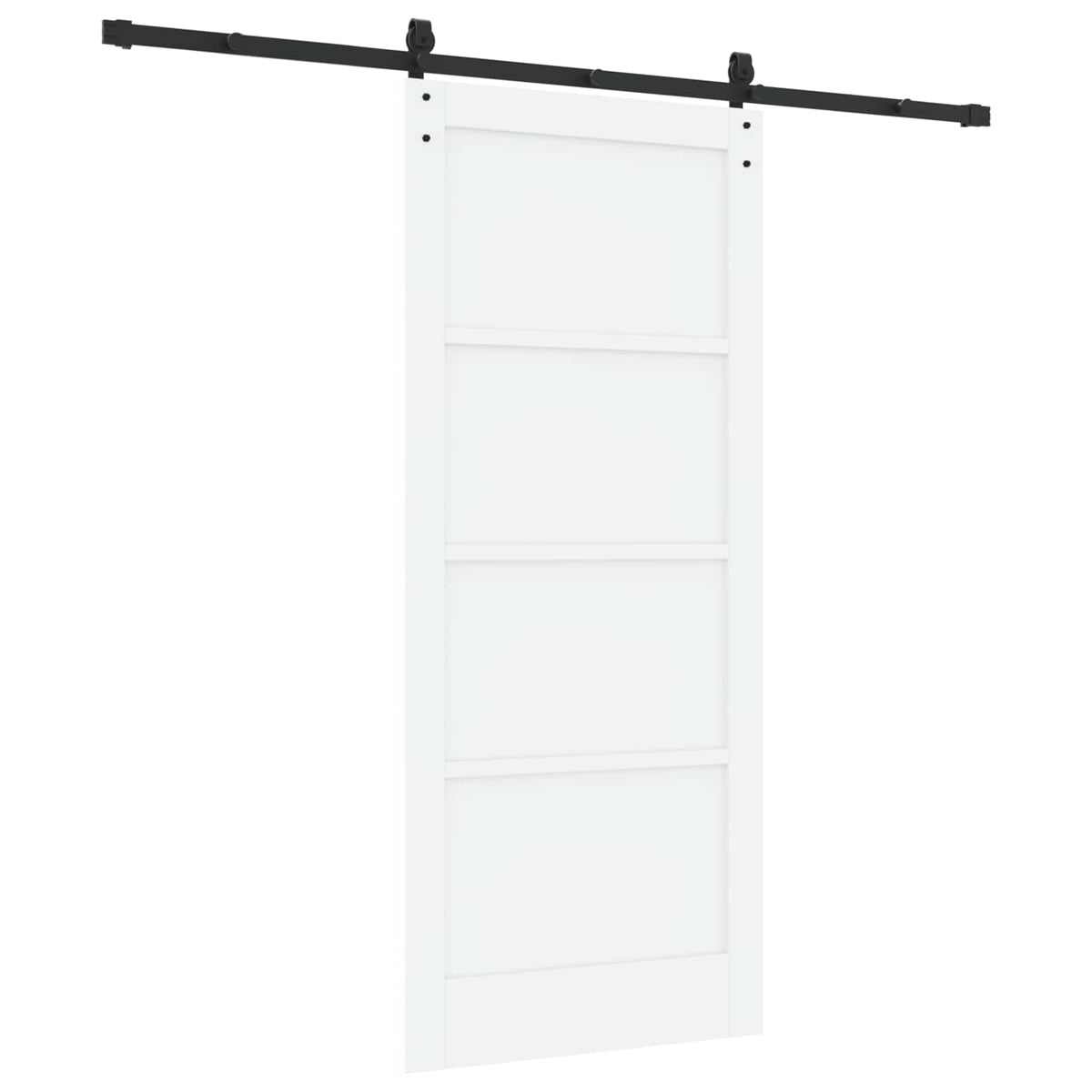 Slankios durys 86 x 198,5 cm Apdirbta mediena Balta ir juoda