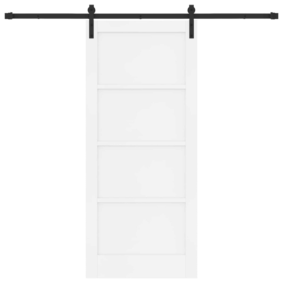Slankios durys 86 x 198,5 cm Apdirbta mediena Balta ir juoda