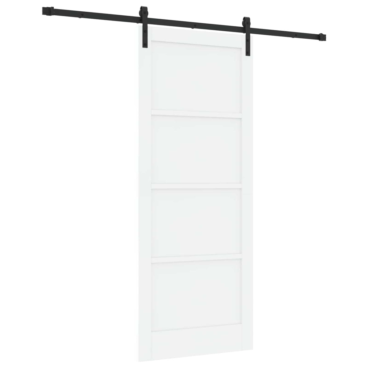 Slankios durys 86 x 211 cm Apdirbta mediena Balta ir juoda