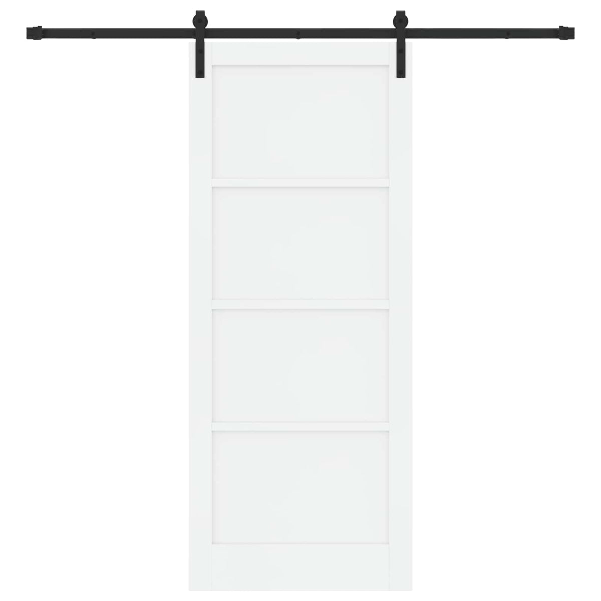 Slankios durys 86 x 211 cm Apdirbta mediena Balta ir juoda
